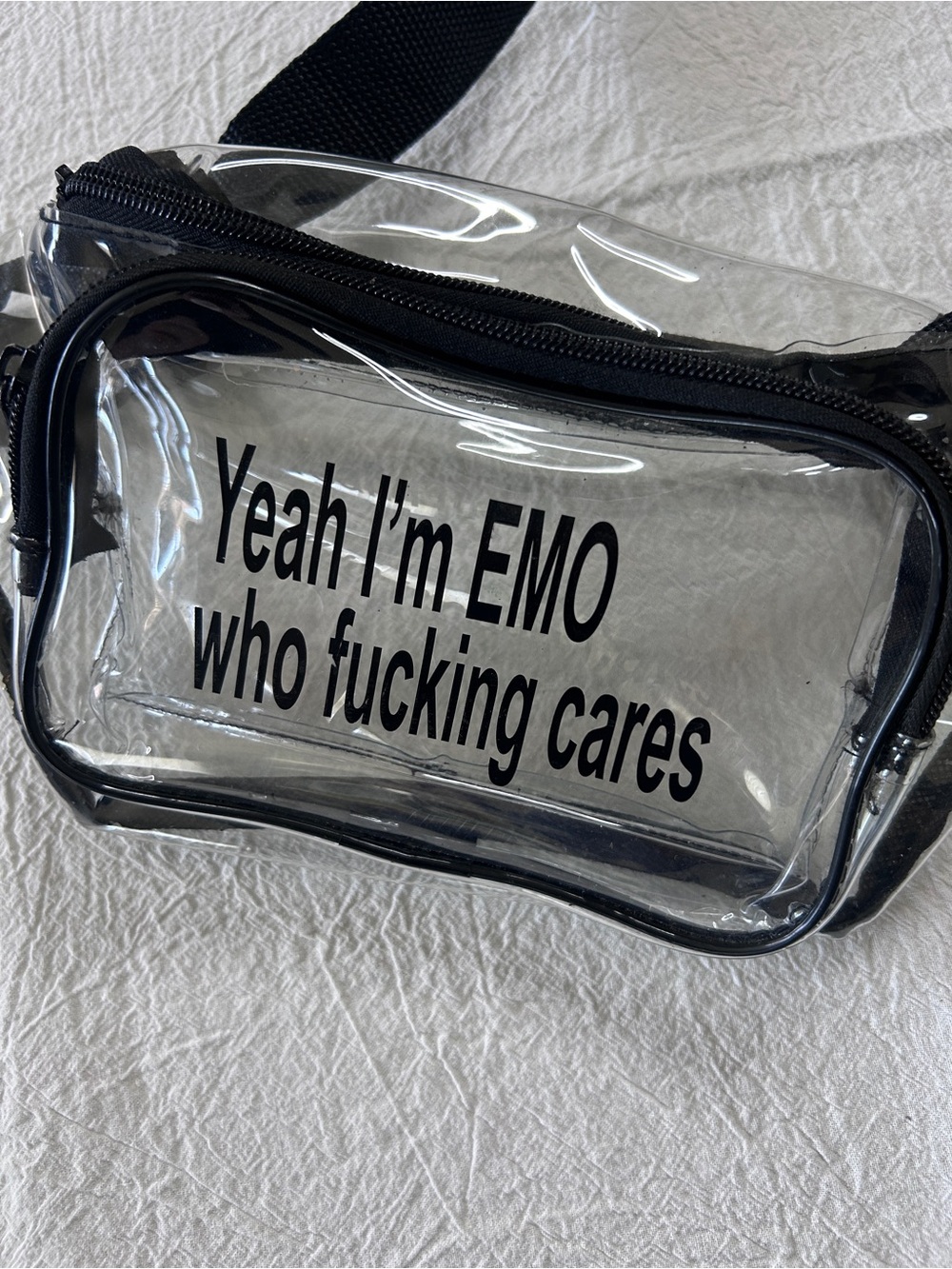 Emo Nite - Clear Fanny Pack - Black Trim